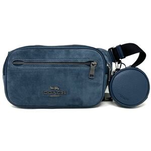 Coach Elias Belt Bag Denim Blue Suede Leather CL946